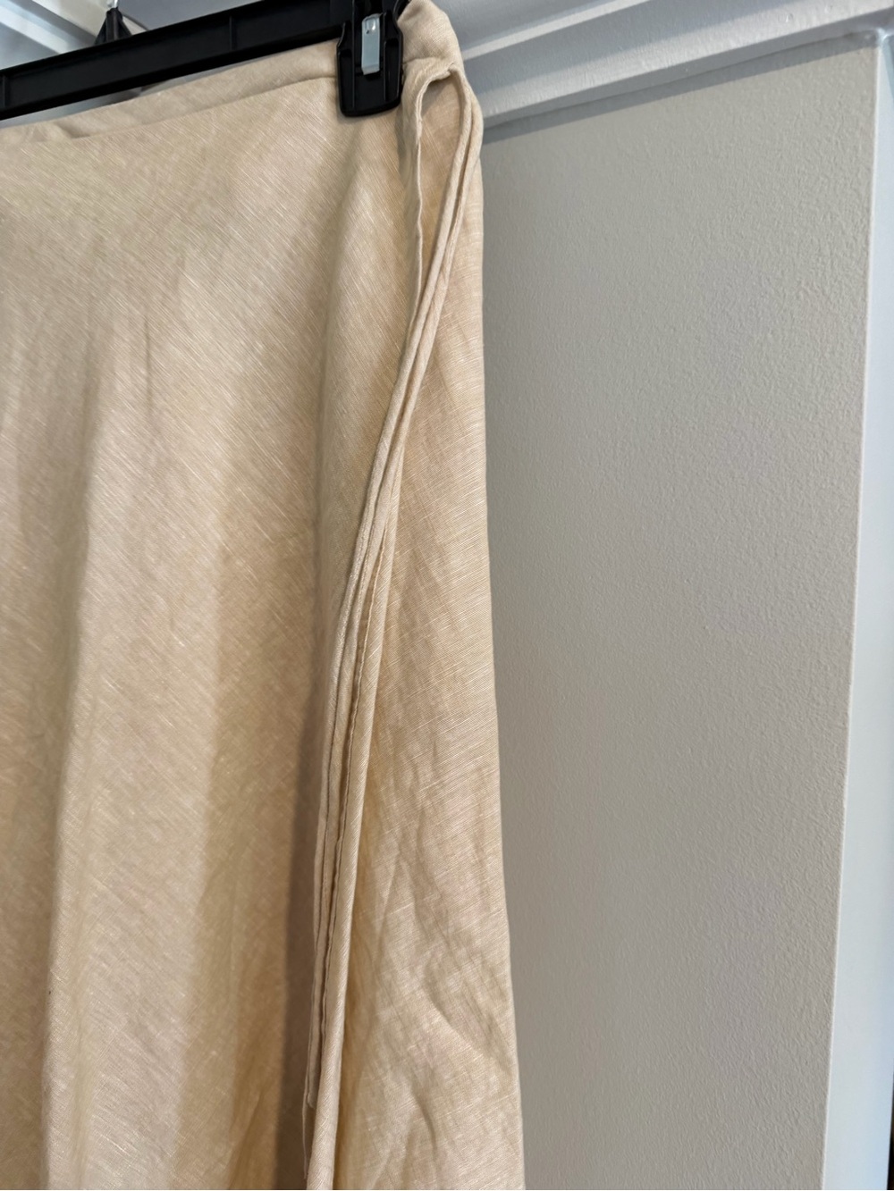 Haven Well Within Linen Wrap Midi Skirt Organic Cotton Oatmeal Cream Like New - Picture 8 of 8